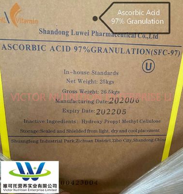 Luwei Cspc Huazhong Vitamin C DC97 Ascorbinsäure 97% Granulation Beschichtet 97% Formel C6H8O6