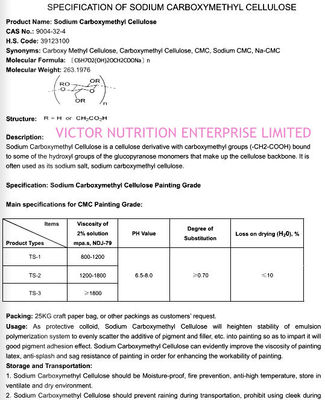 Formel Asdasdasd Sodium Carboxymethyl Cellulose CMC für Gewürze CAS-Nr. 9004-32-4