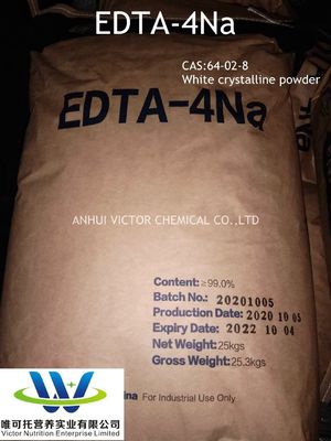 Weißes Pulver von Industriequalität EDTA-4na / EDTA-2na 99% CAS 64-02-8 Formel C10h12n2na4o8