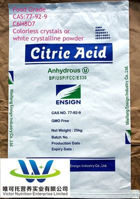 Zitronensäure BP2012/USP32/FCC E330 für Papierverpackungen aus E330 CAS 77-92-9