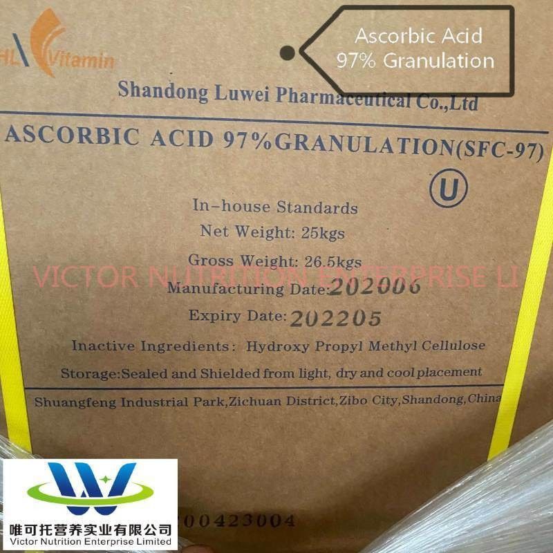 CAS-Nr. 50-81-7 Ascorbinsäure DC97/ Vitamin C DC97 / Haltbarkeit für Lebensmittel 12 Monate