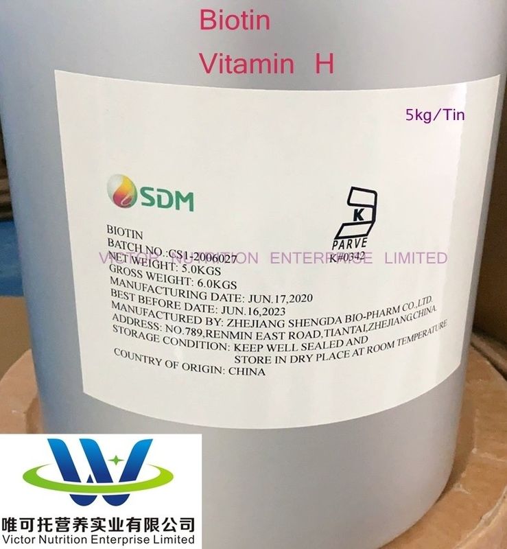 Papierverpackungsmaterial Biotin 98% Vitamin H Vitamin B7 D-Biotin CAS Nr. 58-85-5