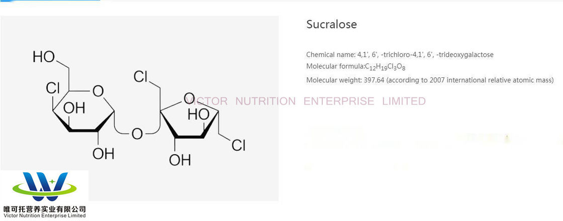 Nährwert Lebensmittelzusatzstoff mit nicht nährstoffartigen Sucralose-Süßungsmitteln
